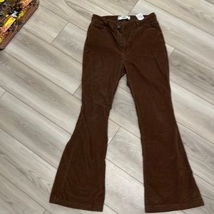 brown corduroy flare pants